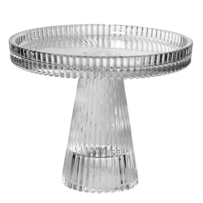 Small Ribbed Clear Glass Stand