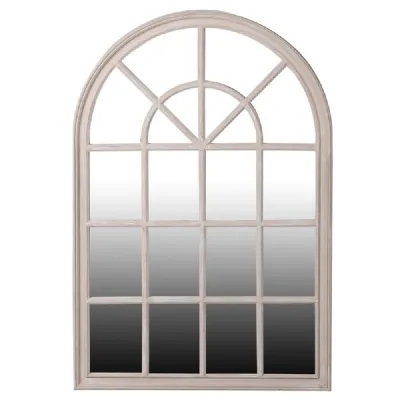Antiq Taupe Window Mirror
