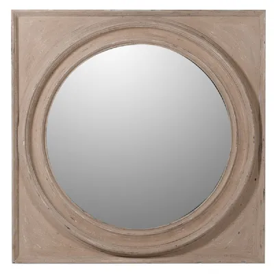 Round Mirror Square Frame