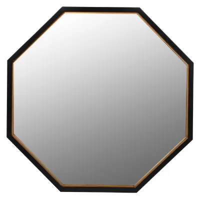 Octagon Mirror Blk Frame
