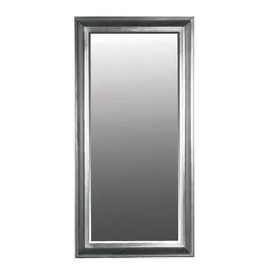 Modern Large Silver Bevelled Framed Wall Mirror