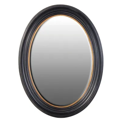 Large Traditional Black and Gold Oval Wall