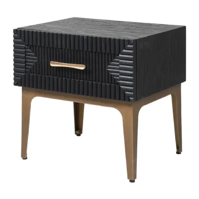 Noir Single Drawer Bedside