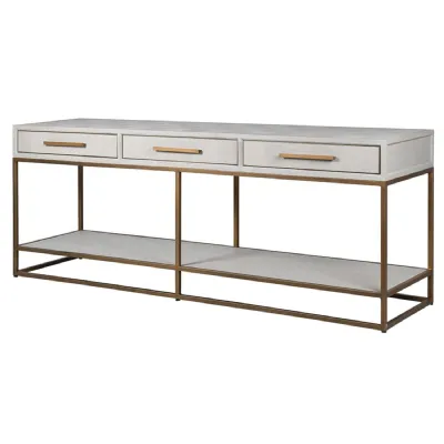 Biarritz Squares 3 Drawer Console Table with Shelf
