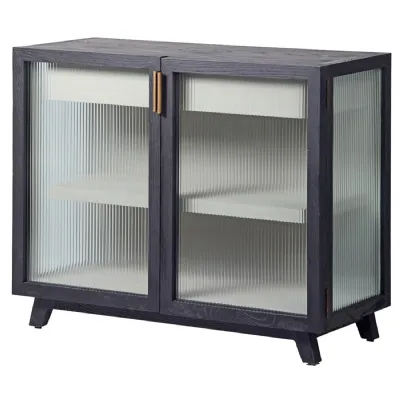 Ribbed Glass Fluted 2 Door Display Unit