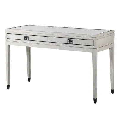 Aurora Squares 2 Drawer Dressing Table with Glass Top