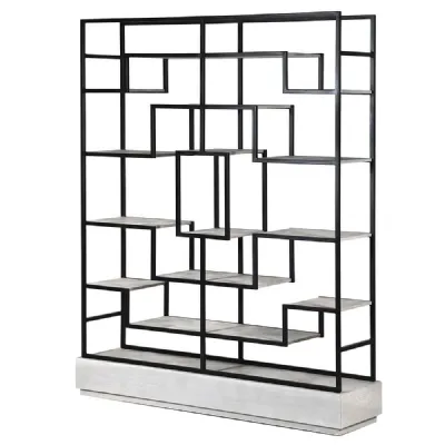 Aurora Squares Multi Shelf Gold Display Unit