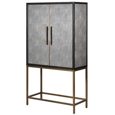 Oak And Shagreen Winecabinet