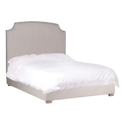 Beige Striped Cotton 5ft. King size Bed