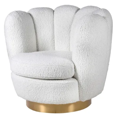Cloud White Boucle Curved Chair