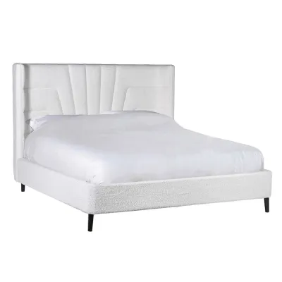 White Boucle Deco Style 6ft. Super King size Bed