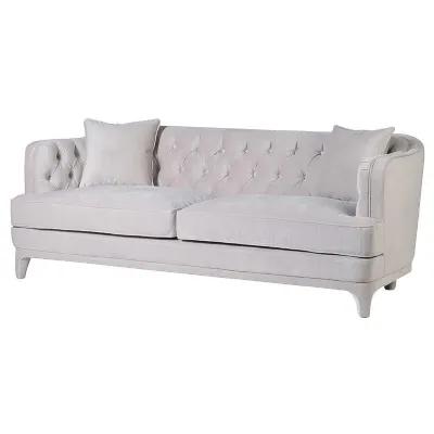 Cream Velvet 3 Str Sofa