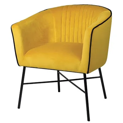 Mustard Piped Club Chair