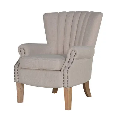 Crm Studded Arm Chair