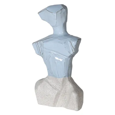 Blue and White Figure Sculpture