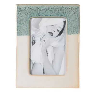 Green and White Ceramic Photo Frame