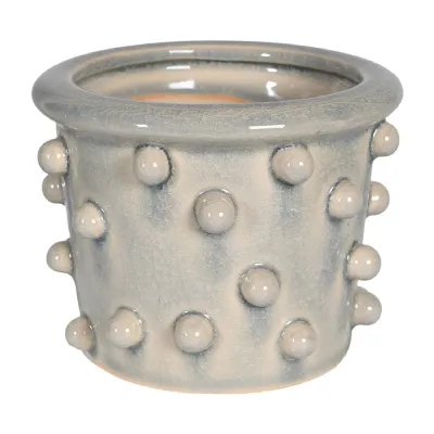 Blue Wash Ceramic Bobble Pot