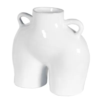 White Love Handles Vase