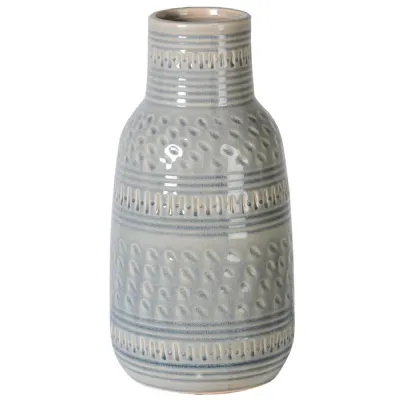 Large Soft Grey Patterned Vase