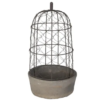 Small Wire and Dome Black Stone Pot