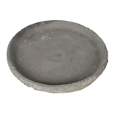 Large Antiqued Black Stone Plate