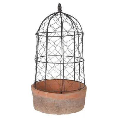Small Wire Dome and Red Stone Pot