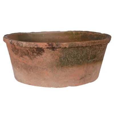 Large Antiqued Red Stone Dish