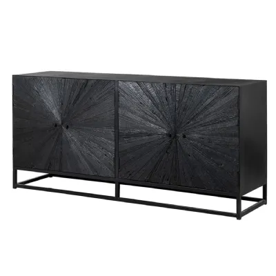 Black Starburst 4 Door Sideboard