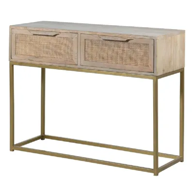 Zahara Cane 2 Drawer Console Table