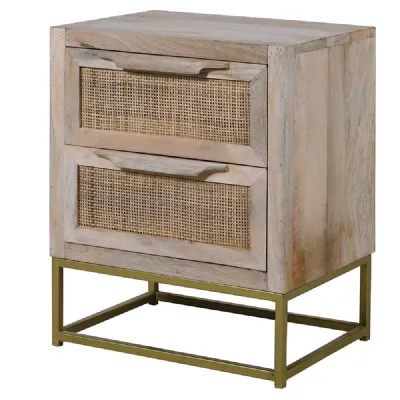 Zahara Cane 2 Drawer Bedside