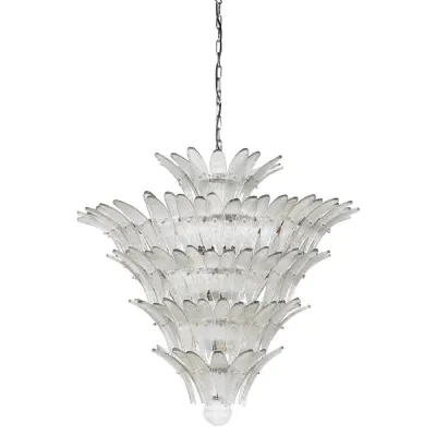 Clear Glass Lead 5 Tier Chandelier
