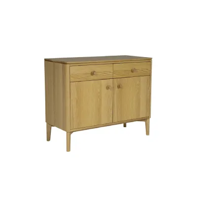 Natural Oak 2 Door 2 Drawer Small Sideboard