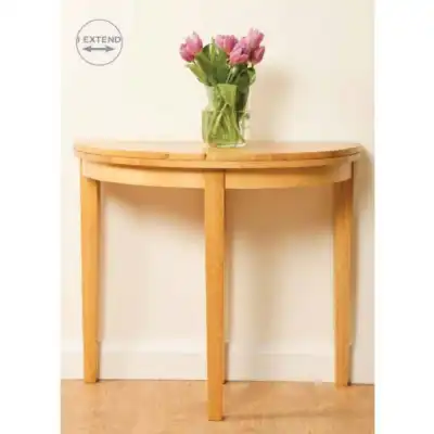 Andover Light Solid Hardwood Half Moon Extending Dining Table