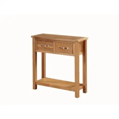 Hereford Solid Oak 2 Drawer Console Table