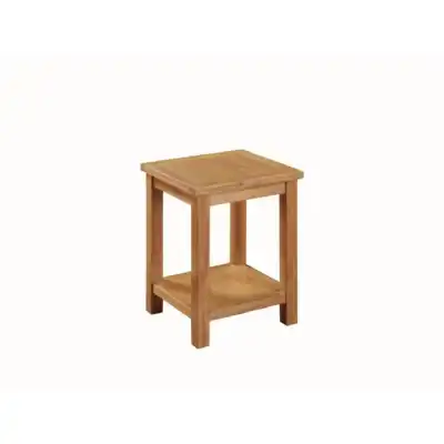 Hereford Solid Oak Lamp Table with Shelf