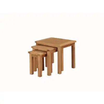 Hereford Solid Oak Nest of 3 Tables