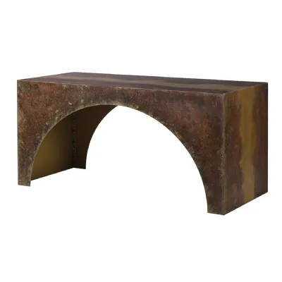 Patina Metal Arch Console Desk