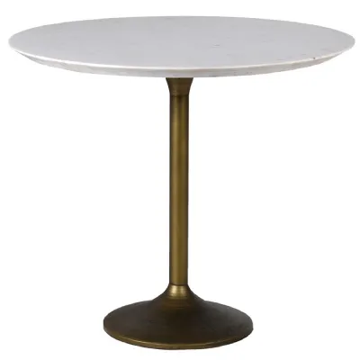 Round White Marble Top Bistro Table