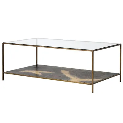 Iron Coffee Table With Gls Top