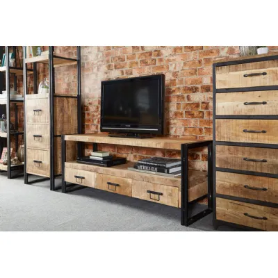 Reclaimed Wood 3 Drawer Wide TV Media Plasma Stand