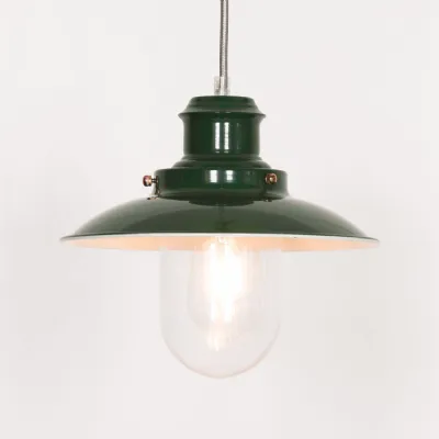 British Green Enamel Painted Fishermans Light