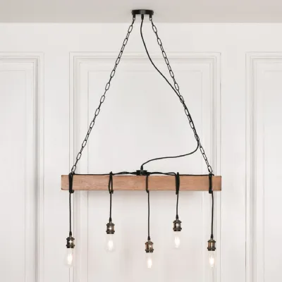 Industrial Style Wooden Ceiling light