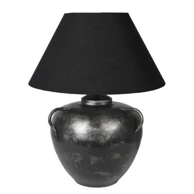 Black and Gold Amphora Table Lamp with Shade