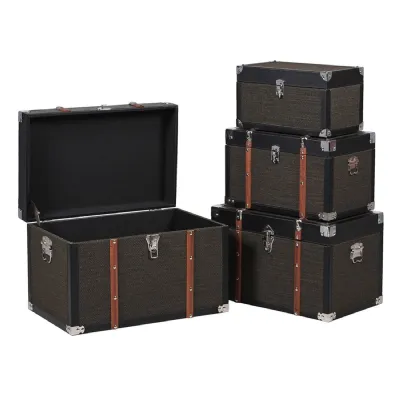 Set of 4 Wood Trim Black Trunks