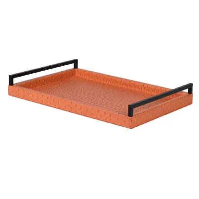 Burnt Orange Faux Leather Tray