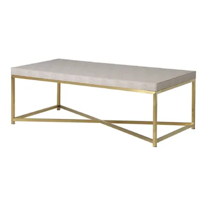 Maxim Ivory Faux Shagreen Coffee Table