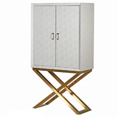 Maxim Ivory Faux Shagreen Drinks Cabinet