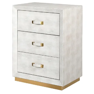 Maxim Ivory Faux Shagreen Bedside