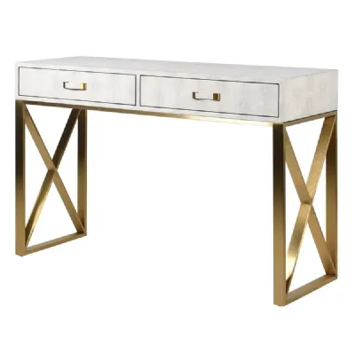 Maxim Ivory Faux Shagreen Console Table