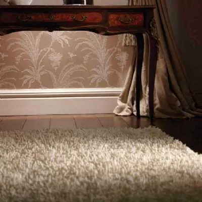 Rug Guru Imperial Ivory Hand Woven Shaggy Soft Pile Wool Floor Rug 160x230cm